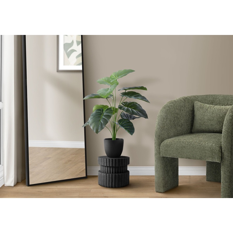 24 Tall, Artificial Plant, Alocasia, Indoor, Faux, Fake, Table, Greenery, Potted, Real Touch, Decorative – Green / Black