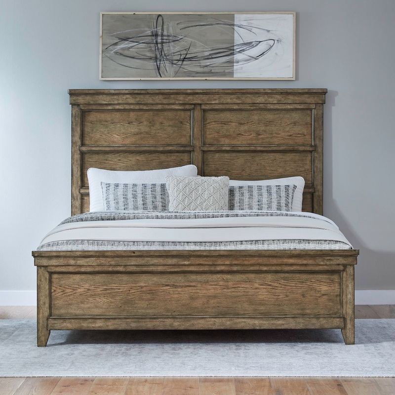 Carolina Park – Panel Bed|Light Brown|King|Queen