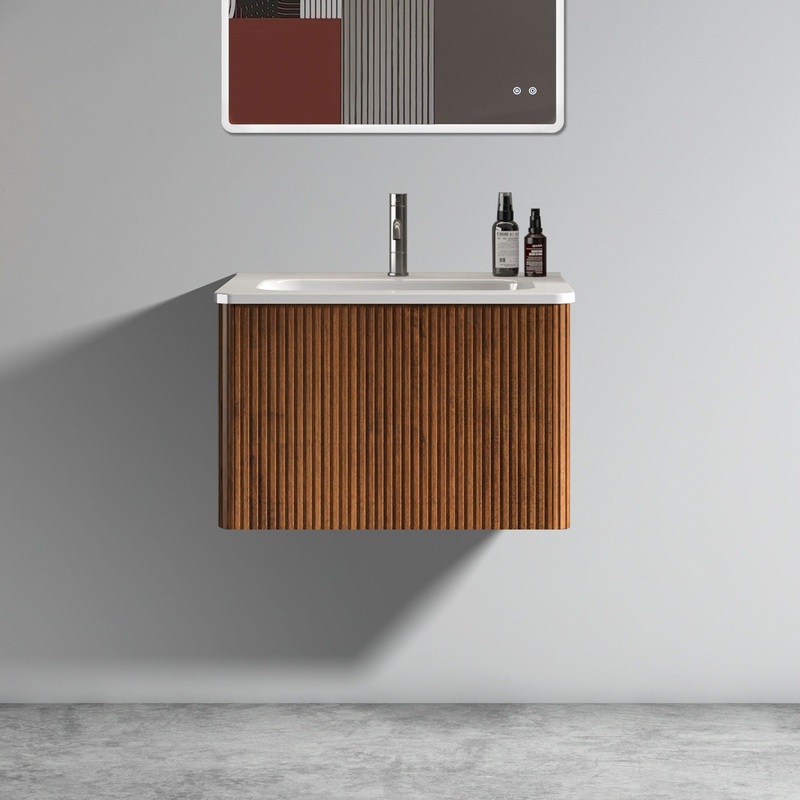Etna – Striped Bathroom Vanity With Ceramic Sink, Wall Mounted Floating Bathroom Vanity For Modern Bathroom