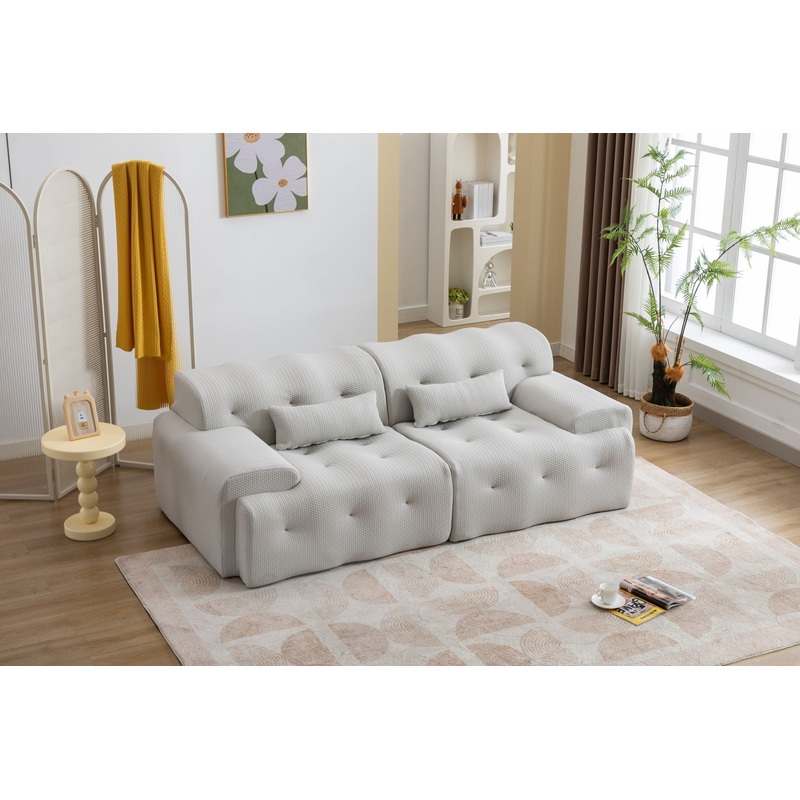 Large Size 2 Seater Sofa, Pure Foam Comfy Sofa Couch, Modern Lounge Sofa For Living Room, Apartment