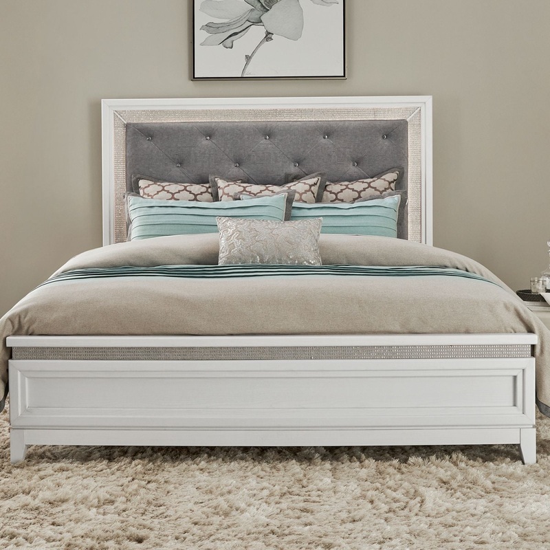 Reflections – Upholstered Bed|White|California King|King|Queen