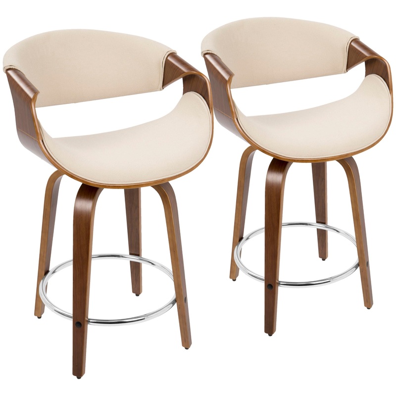 Curvini – Mid Century Modern Counter Stool (Set of 2)
