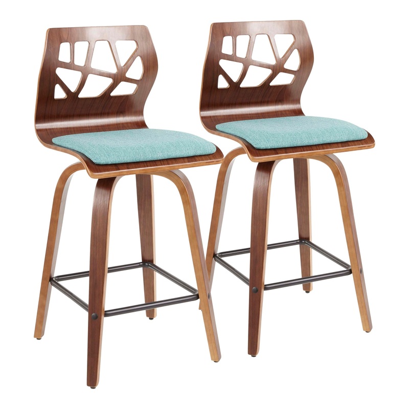 Folia – Mid Century Modern Counter Stool (Set of 2)