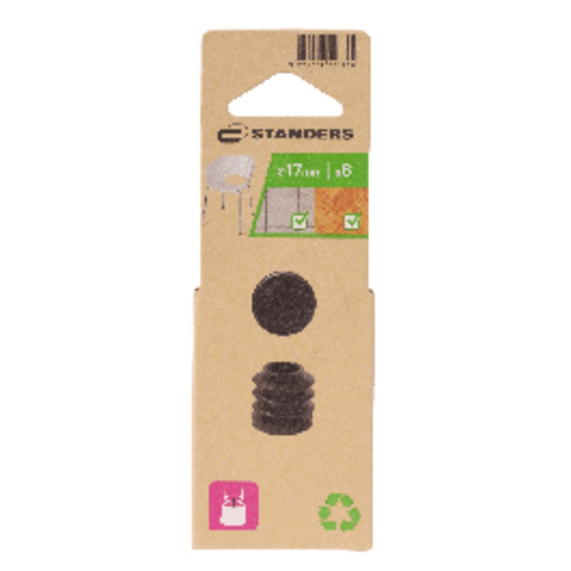 INNER CAP 18MM BLACK PLASTIC 8PCS