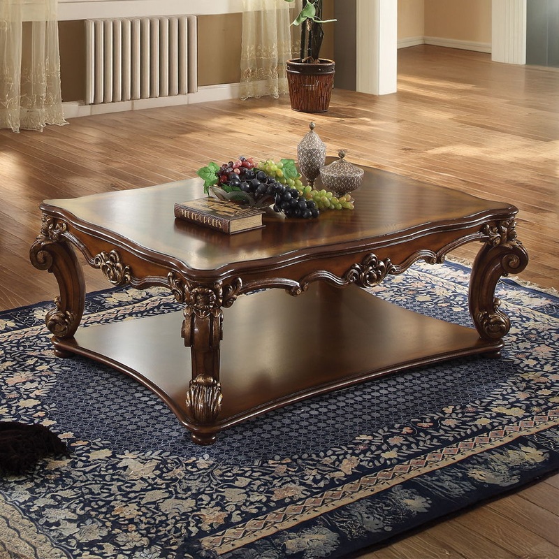 Vendome – Coffee Table|Cherry|Gold Patina|Antique Pearl|58″W x 40″D x 22″H|58″W x 26″D x 40″H|58″W x 40″D x 21″H|50″W x 50″D x 22″H