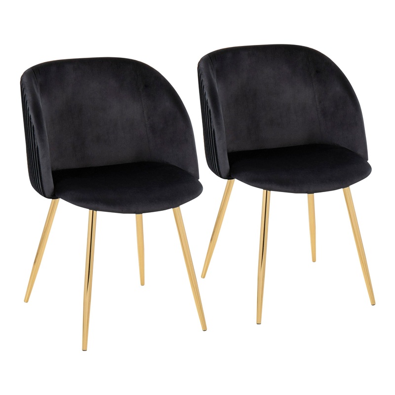Fran – Pleated Waves Contemporary Chair (Set of 2)