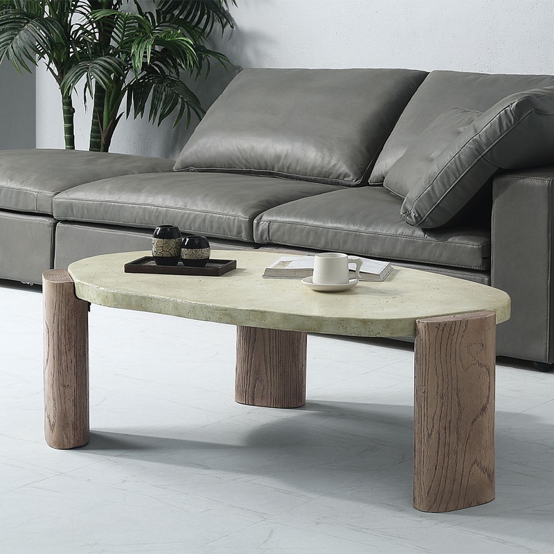 Jacinda – Coffee Table – Weathered Gray & Oak