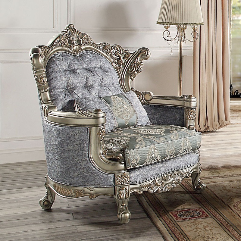 Miliani – Chair With Pillow – Fabric & Antique Bronze