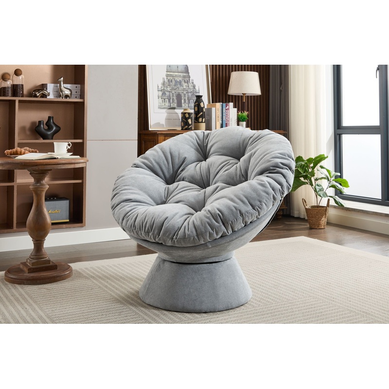 Oversized Swivel Accent Chair, 360 Swivel Barrel Chair, Papasan Chair For Living Room Bedroom