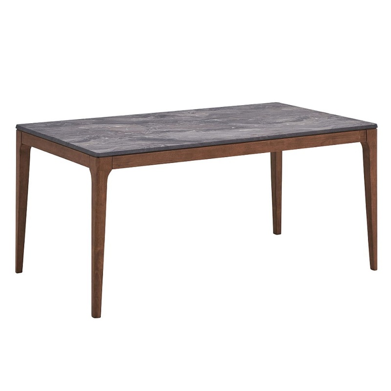 Bevis – Dining Table – Engineered Stone Top & Walnut