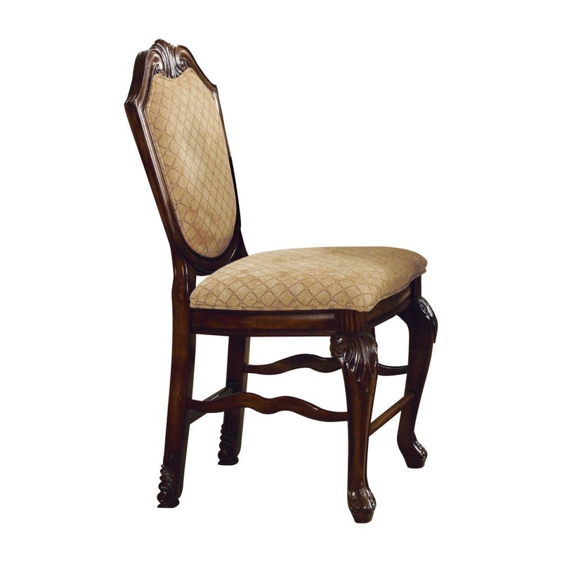 Chateau De Ville – Counter Height Chair (Set of 2) – Fabric & Espresso