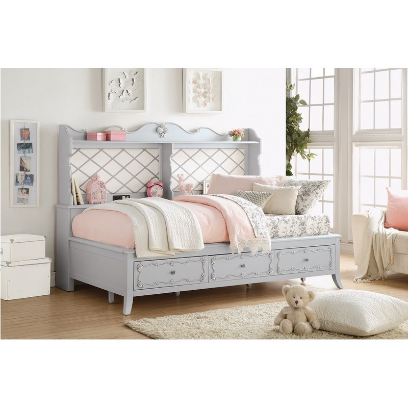Edalene – Twin Daybed With USB & Storage – Gray