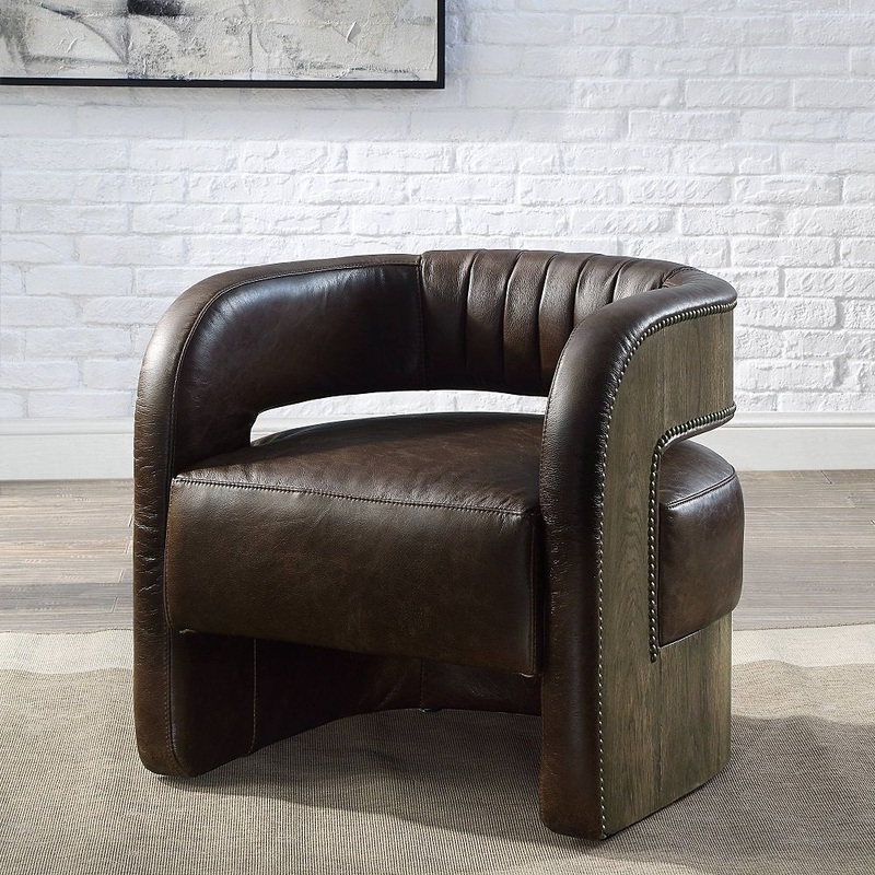 Feyre – Accent Chair – Espresso Top Grain Leather