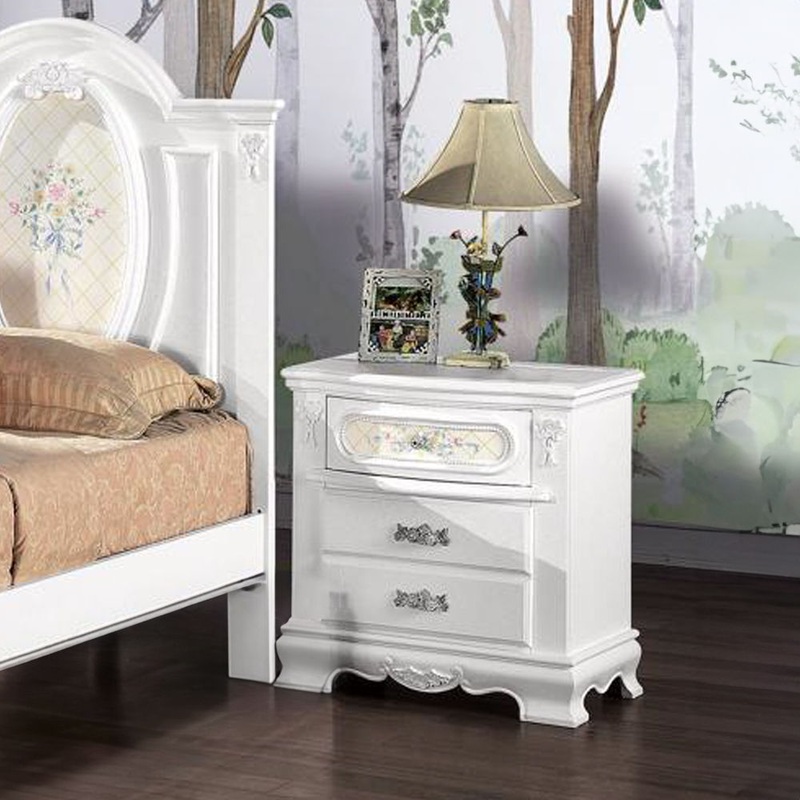 Flora – Nightstand|White|Gray