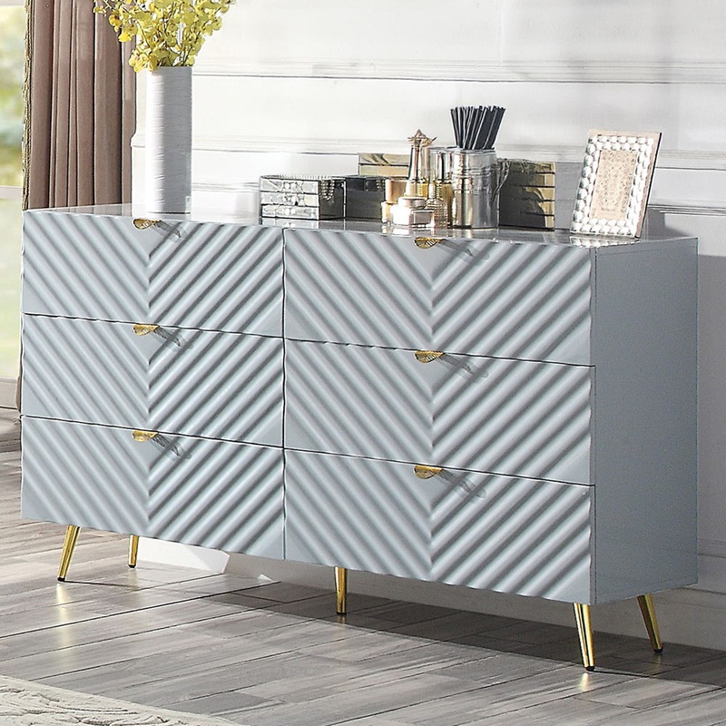 Gaines – Dresser – Gray High Gloss