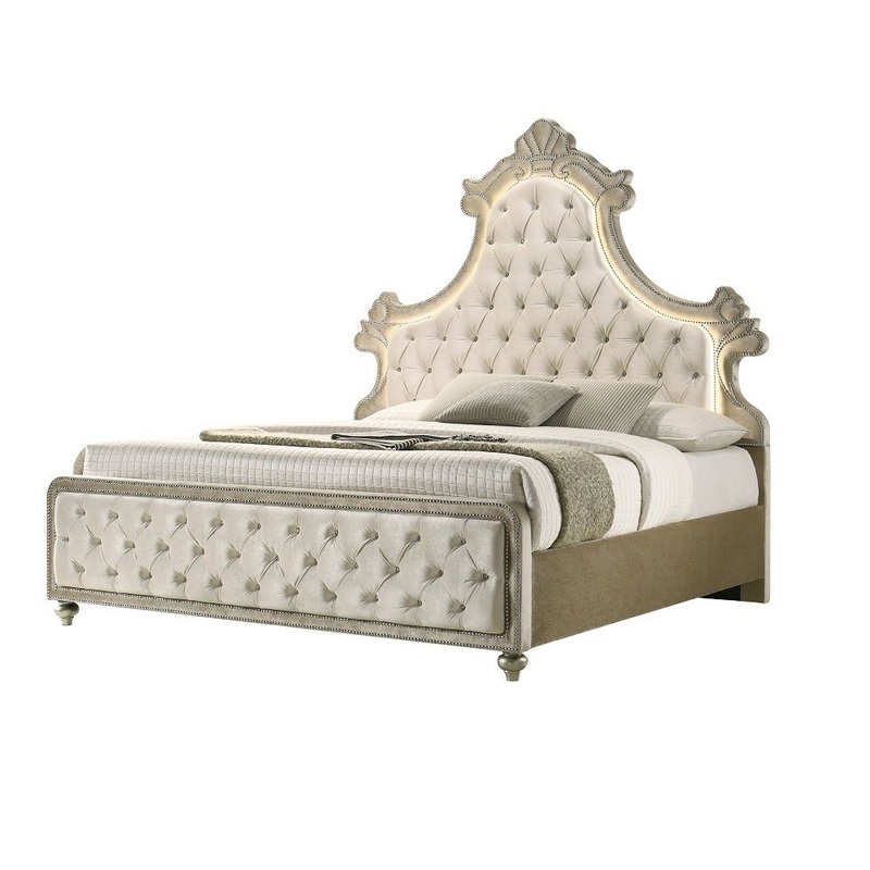 Lucienne – Bed With LED|White|Queen|King