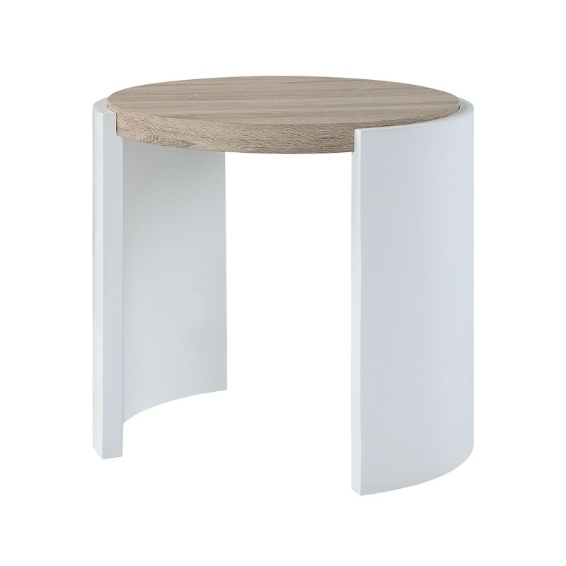 Zoma – End Table – Oak & White High Gloss