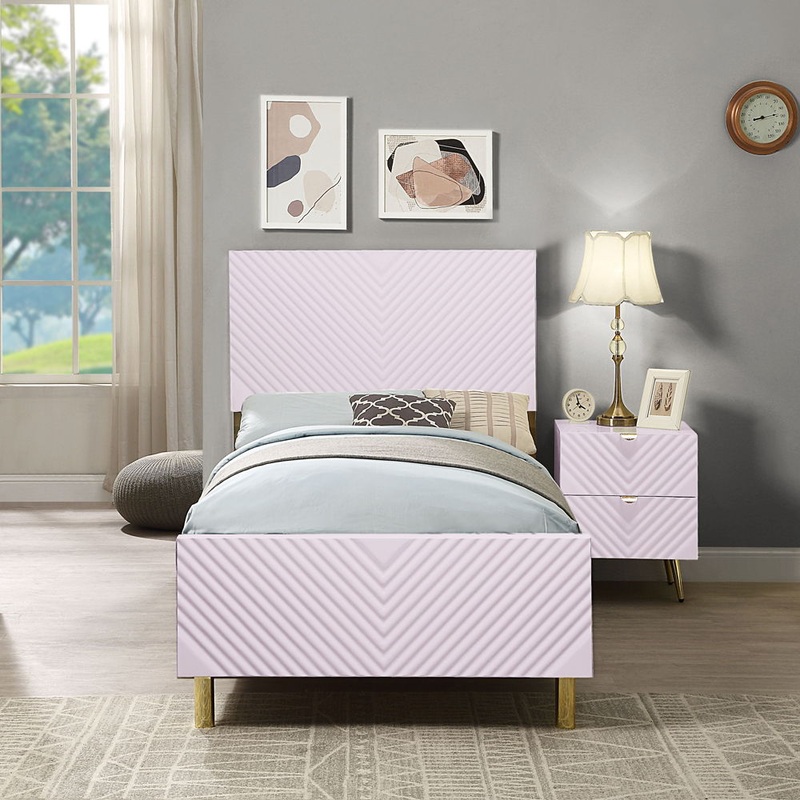 Gaines – Full Bed – Pink High Gloss