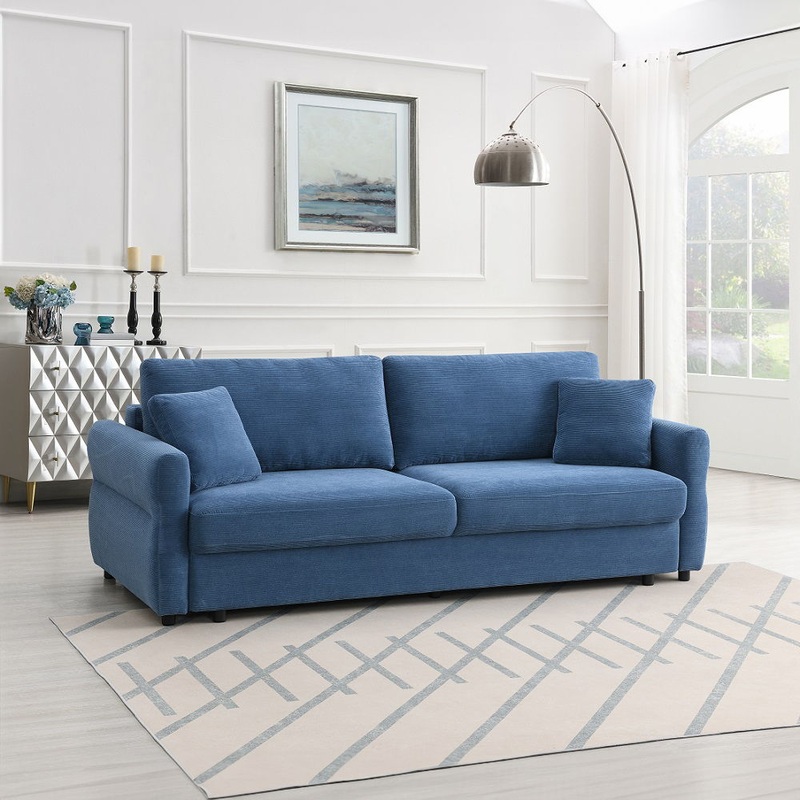 Haran – Sofa With Sleeper – Blue Fabric