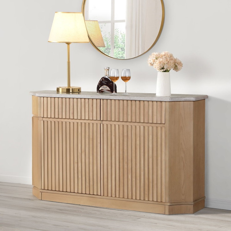 Qwin – Server With Marble Top – Marble Top & Oak