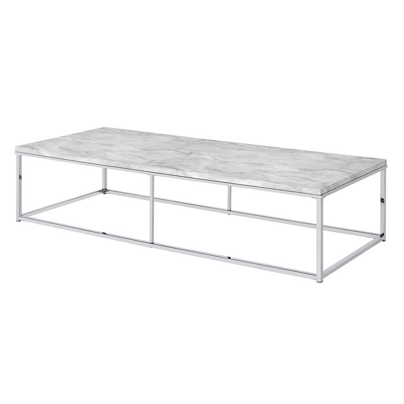 Voleta – Coffee Table – Engineered Stone Top & Chrome