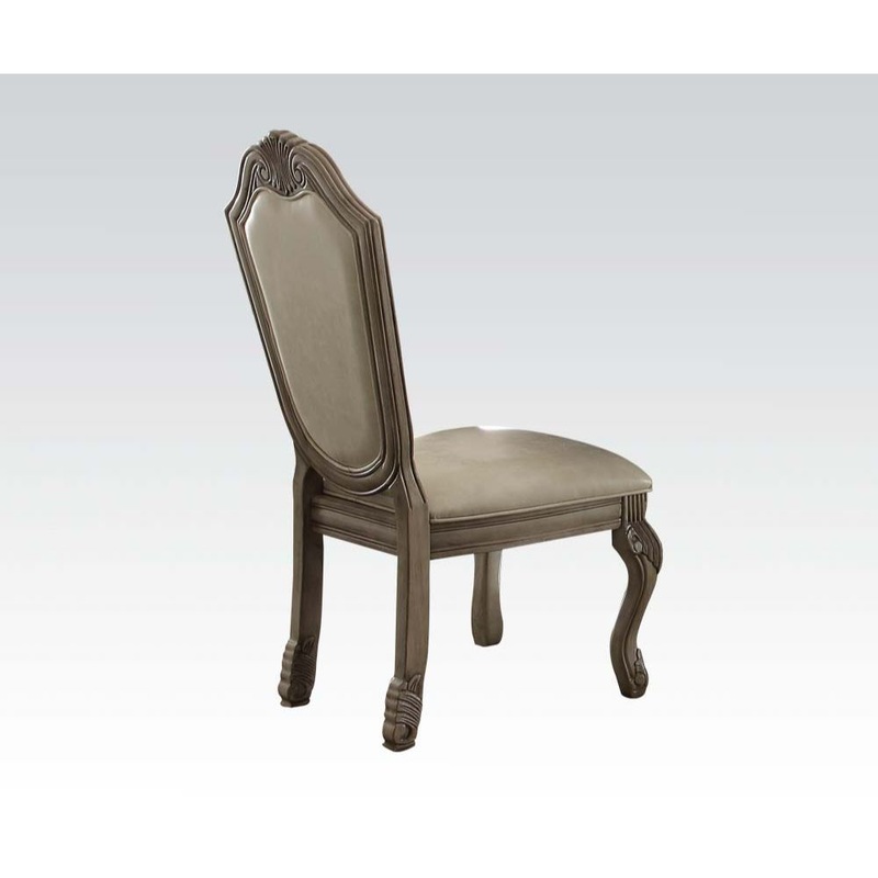 Chateau De Ville – Side Chair (Set of 2) – Synthetic Leather & Antique White