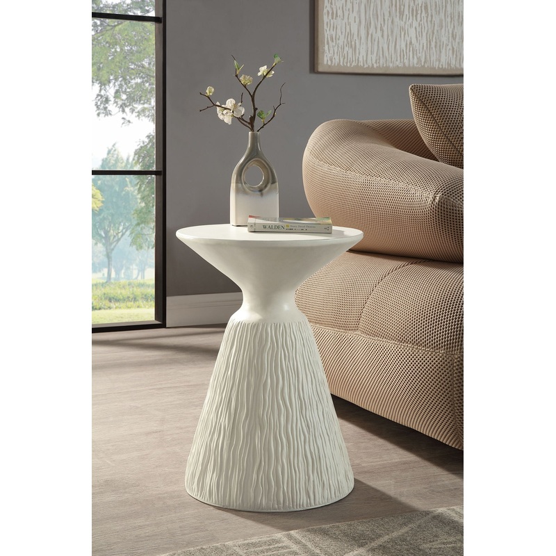 Duane – Fiber Concrete Accent Table – White