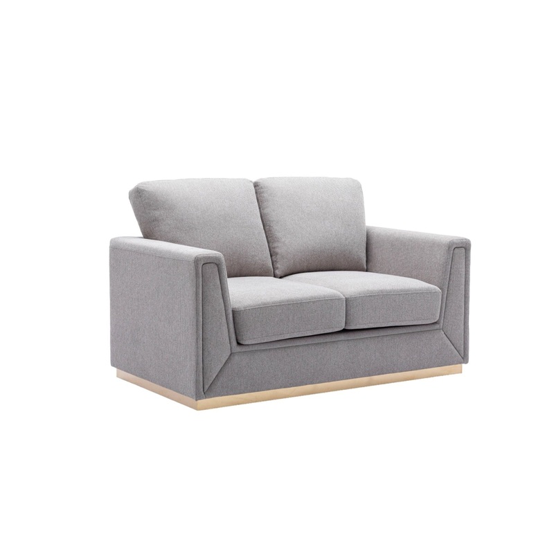 Valin – Linen Loveseat For Living Room – Gray