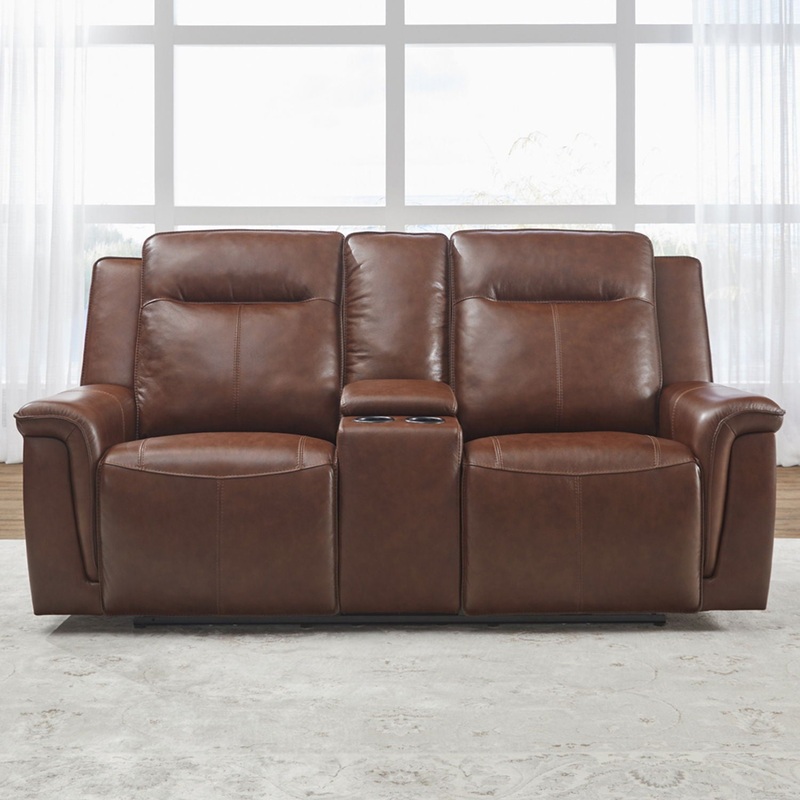 Avery – Loveseat With Console P2 – Cognac