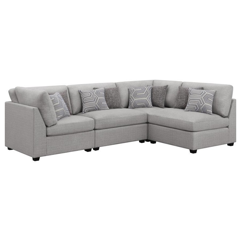 Cambria – 4 Piece Upholstered Modular Sectional Sofa – Gray