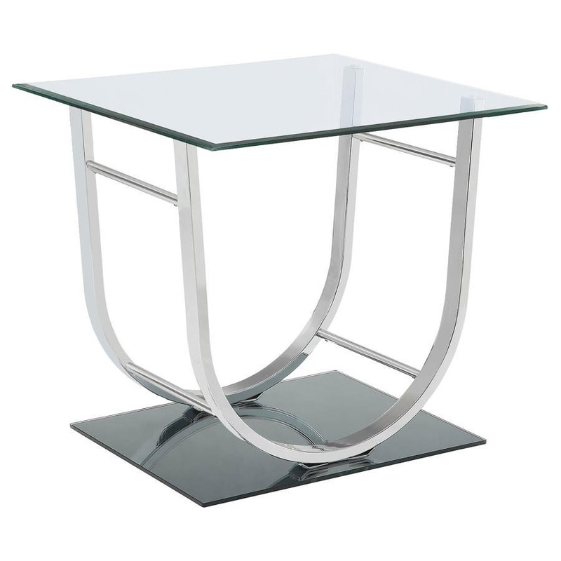 Danville – Rectangular U-Shaped Glass Top Table