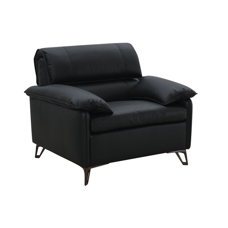 Eilene – Top Grain Leather Chair – Black