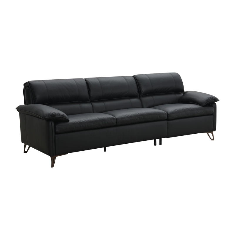Eilene – Top Grain Leather Sofa – Black