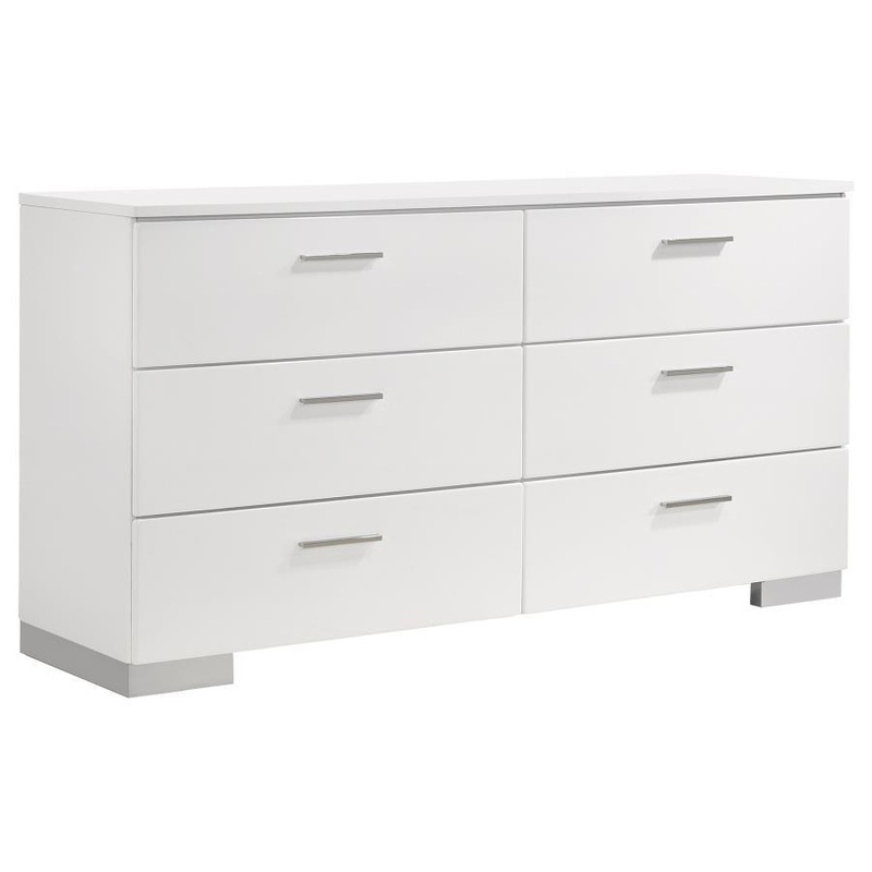 Felicity – 6-Drawer Dresser|White|Dressers|Dresser & Mirror