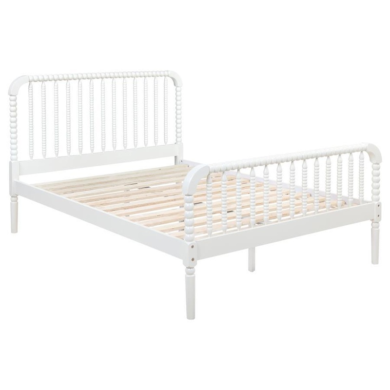 Jones – Wood Open Frame Bed|White|Twin|Full