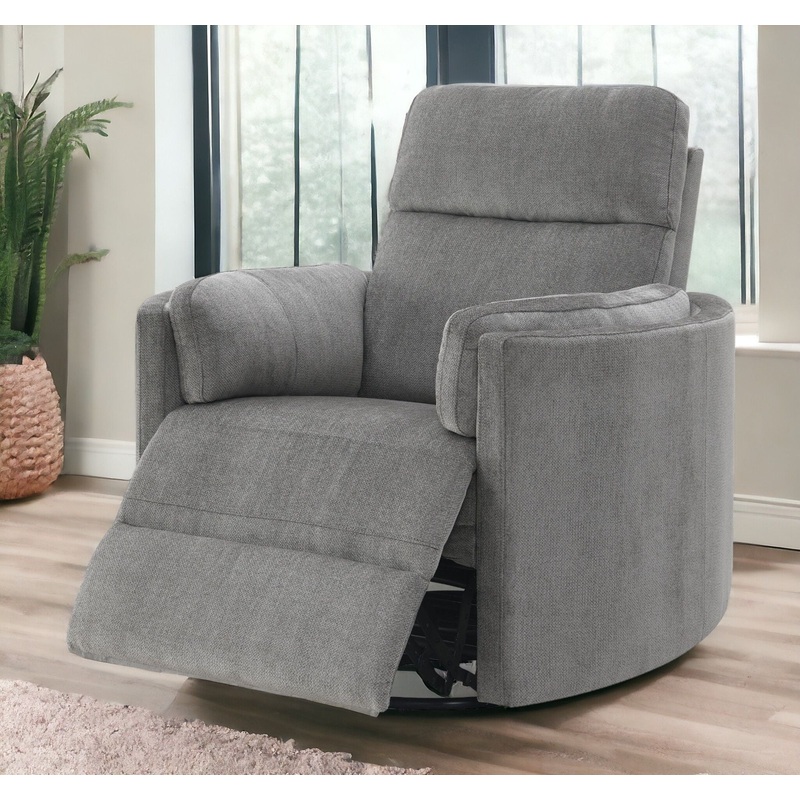 Sagen – Chenille Glider Recliner With Swivel