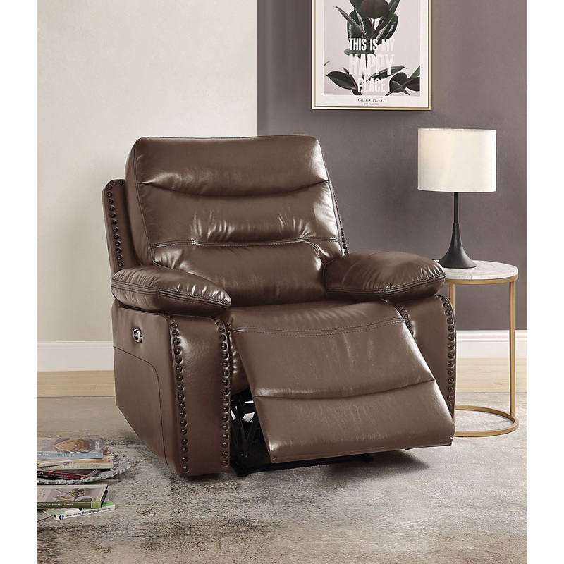 Aashi – Leather Gel Match Recliner Chair – Brown
