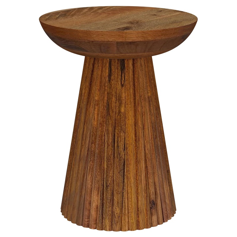 Aureo – Round Solid Wood Accent Side Table – Wild Honey