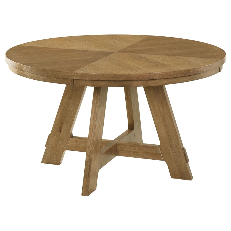 Danvers – Round Wood Dining Table – Brown Oak