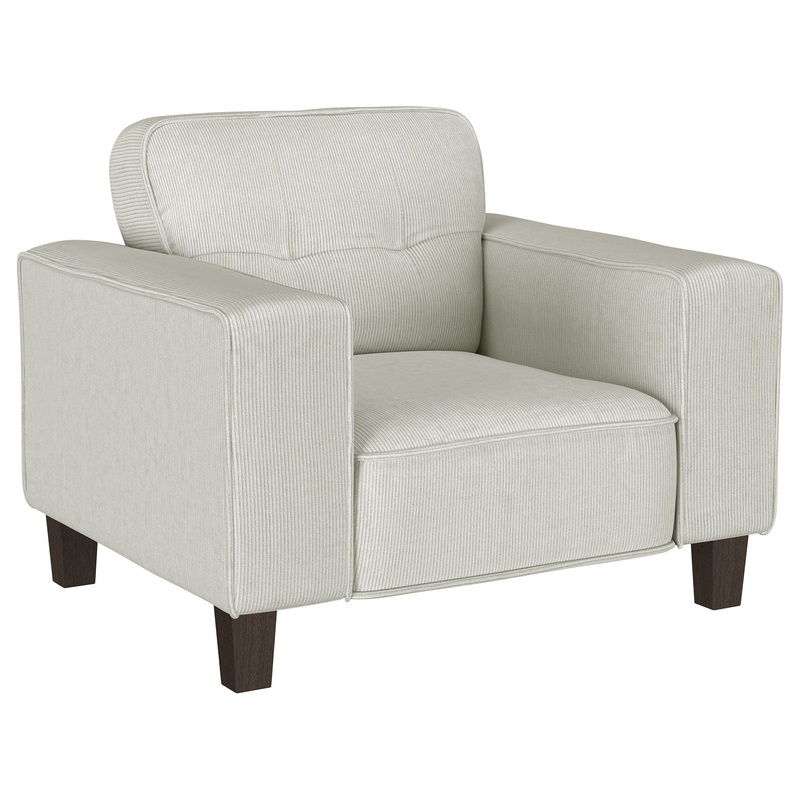 Deerhurst – Upholstered Track Arm Tufted Accent Chair – Greige