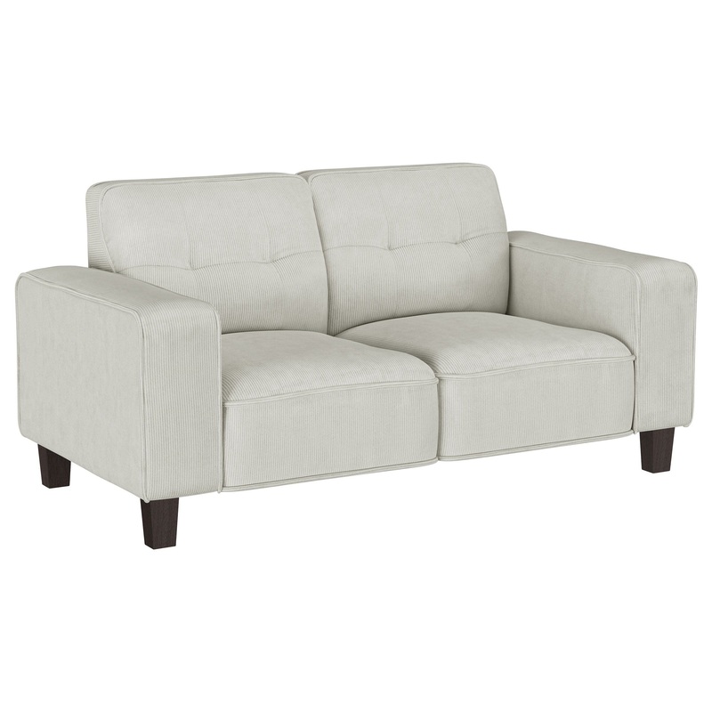 Deerhurst – Upholstered Track Arm Tufted Loveseat – Greige