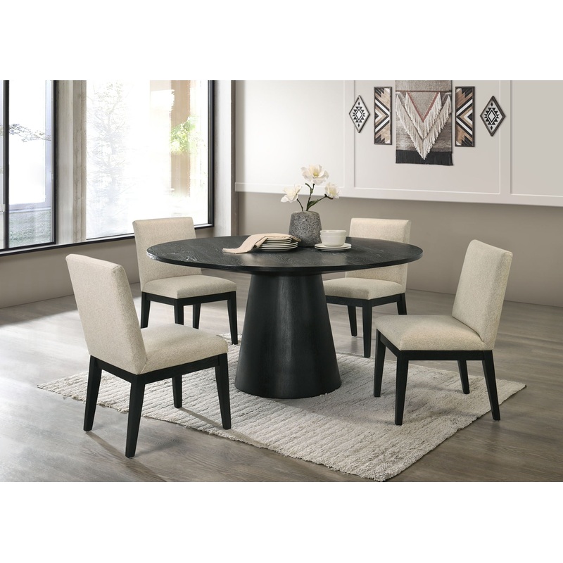 Froja – 5 Pieces Dining Room Set – Beige / Black