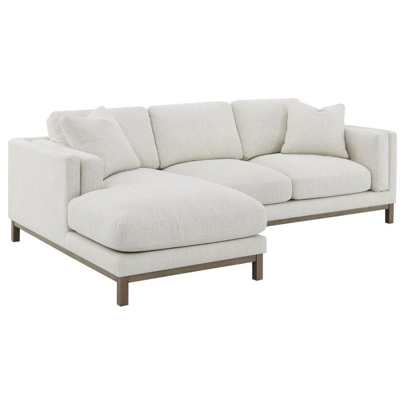 Geneva – Boucle Upholstered Sectional Chaise Sofa – Sand