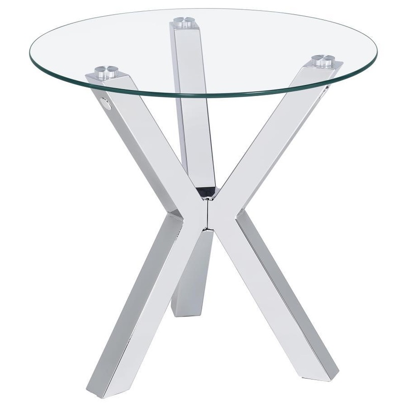 Kenzie – Round Tempered Glass Top Table