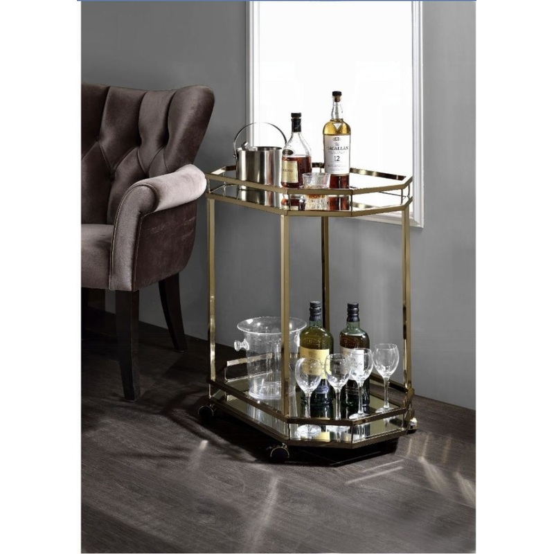 Lacole – Mirrior Serving Cart – Champagne