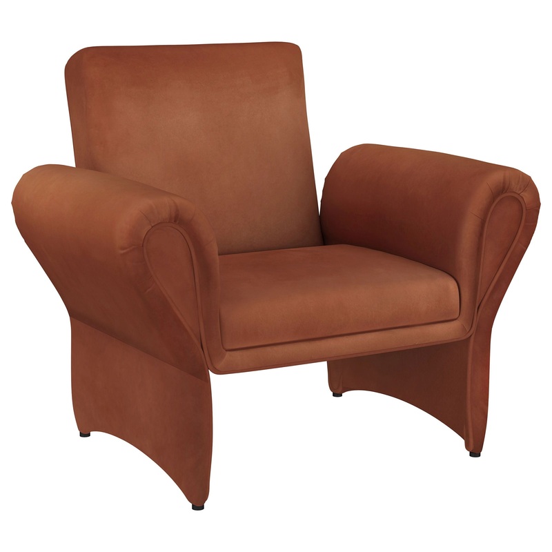 Liana – Upholstered Roll Arm Accent Armchair – Rust