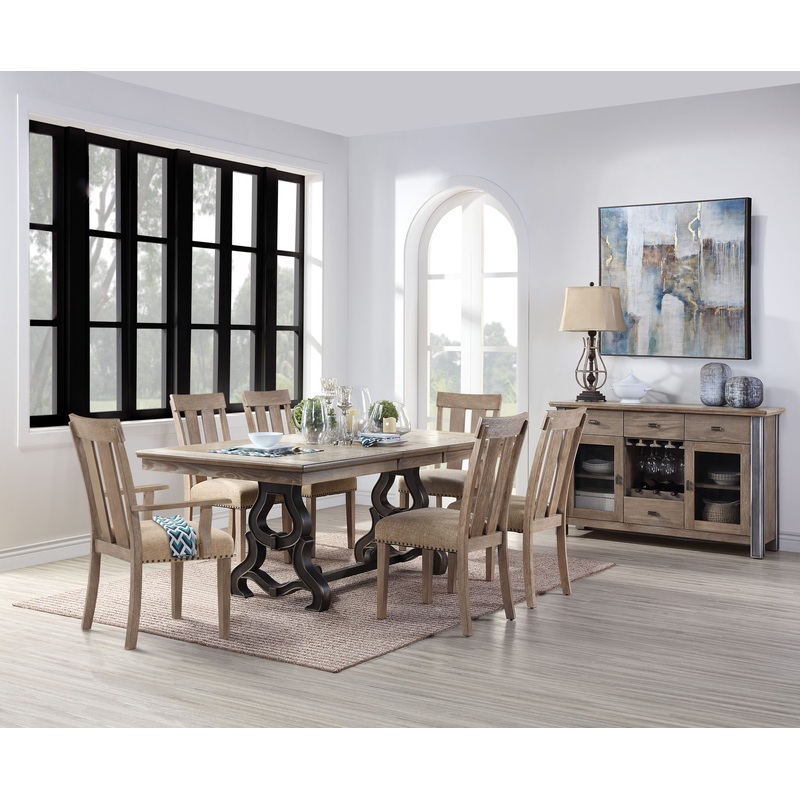 Nathaniel – 7 Pieces Dining Room Set – Maple