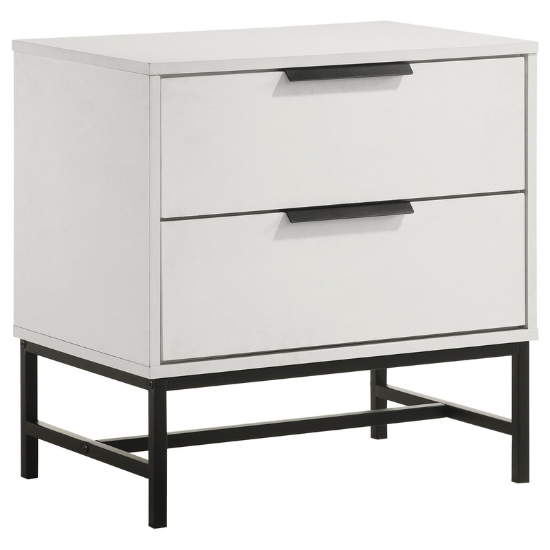Sonora – 2-Drawer Nightstand Bedside Table – White