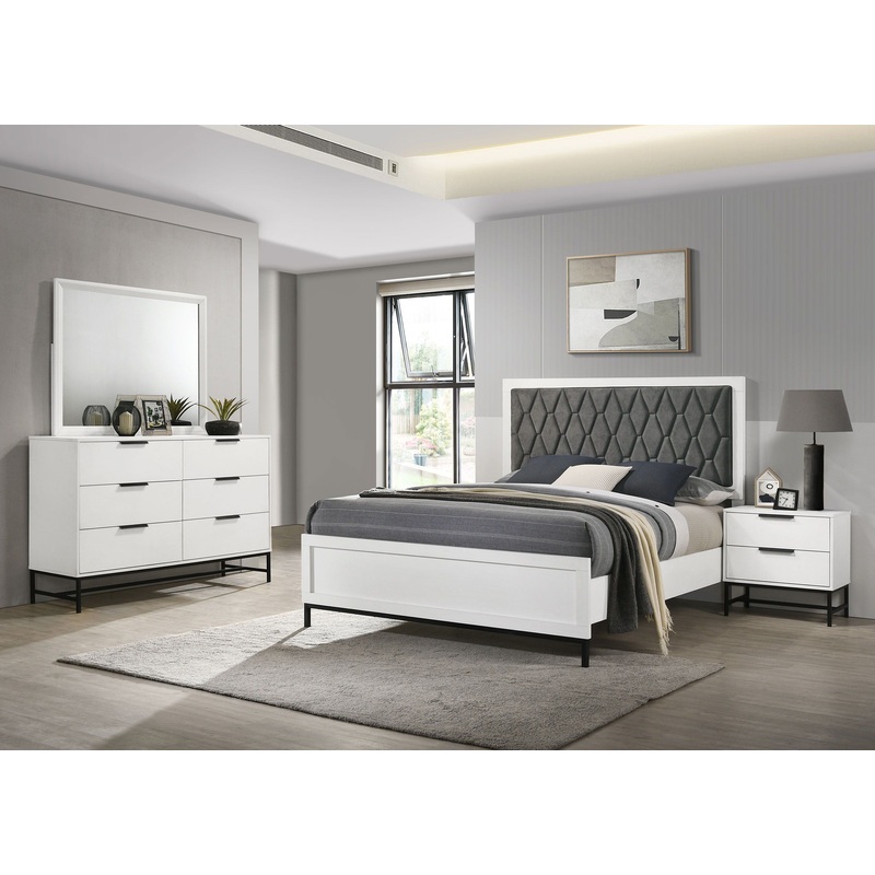 Sonora – Bedroom Set|White|5 Pc. Bed, Dresser, Mirror, Chest, Nightstand|4 Pc. Bed, Dresser, Mirror, Nightstand|King|Queen|California King