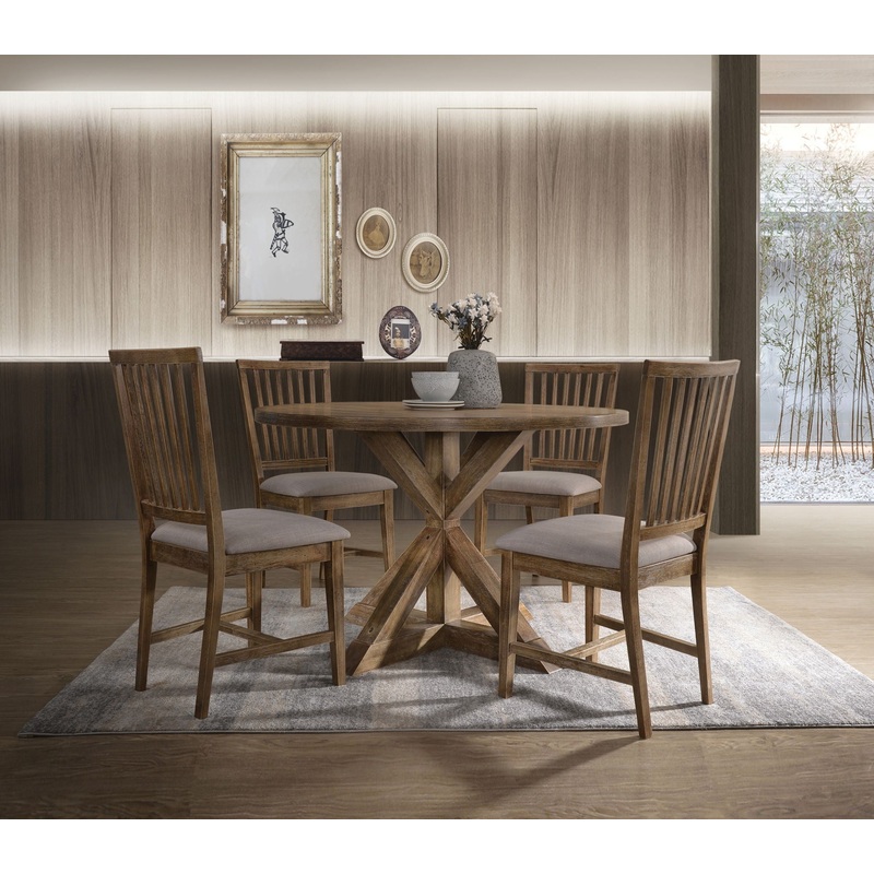Wallace II – 5 Pieces Dining Room Set – Oak